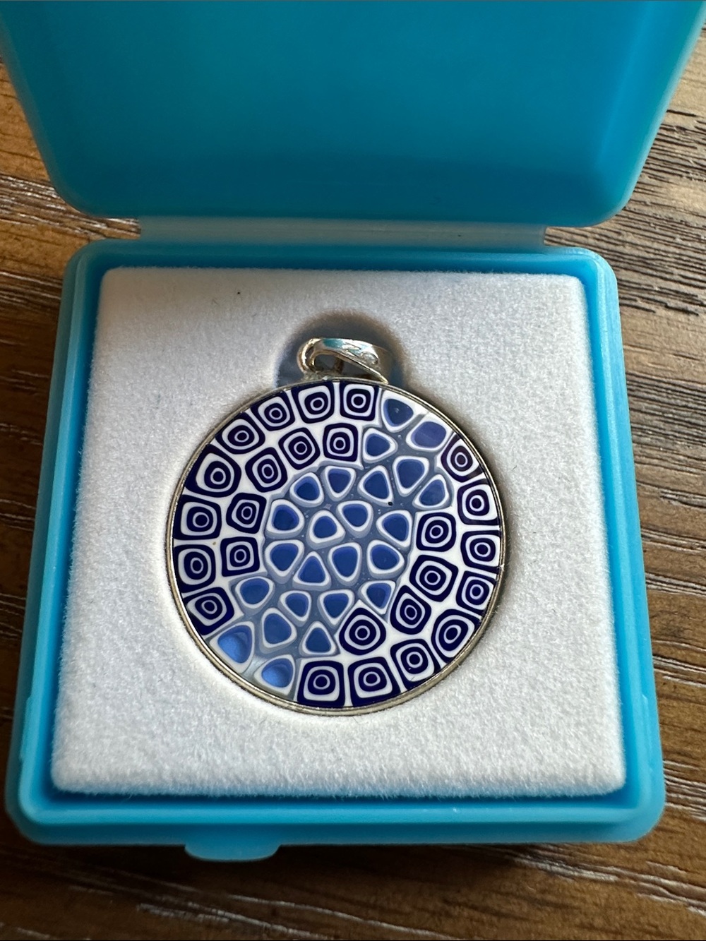 Venetian Glass and Sterling Pendant
